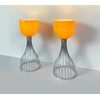 Coppia lampade da tavolo giallo-arancio, 1990