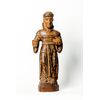 Frate francescano in legno con policromia originale - Italia XIV secolo