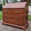 18th century English walnut and elm burl fall front desk