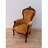 Louis Philippe yellow velvet armchair in walnut - small armchair - mid-19th century.