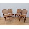 Group of four Thonet style chairs in beechwood and Vienna straw - mid-20th century