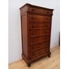 Umbertine-style walnut weekly chest of drawers - late 19th century - chest of drawers