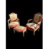 Pair of armchairs with pouf
