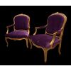 Pair of gilded armchairs