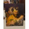 Painting of satyrs on wood