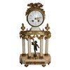 Marble and gilded bronze mantel clock, France, late 19th century