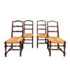 Group of four walnut chairs, 20th century