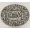 Large parade plate, Milan, 20th century, embossed silver