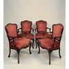 Four walnut armchairs, Venice, mid-18th century
