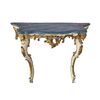 Neapolitan Louis XV console in carved, mecca-silvered and lacquered wood, mid-18th century