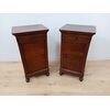 Pair of Louis Philippe nightstands - walnut - 1800s - Carlo X cappuccino cabinet