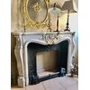 French fireplace in white Carrara marble with medium size reducer     