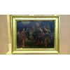 religious scene, oil on leather, 18th century     