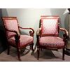 Pair of walnut chairs, France, 1820-1830     