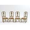Central Italy, 18th century, Four lacquered and upholstered chairs in excellent conservation conditions     