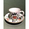 Manufacture of Pasquale Rubati Milan, 1760-1780, Majolica cup with saucer with &quot;alla Borbottina&quot; decoration     