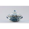 Pesaro (18th century), Tureen with bunch, blue monochrome majolica with inscription &quot;DC&quot;     