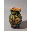 Faenza, 16th Century, Pitcher with vegetable decoration, polychrome majolica     
