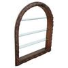 Grande etagere da incasso con cornice in noce scolpito e mensole in vetro '800 PREZZO TRATTABILE