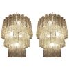 Pair of Large Three-Tier Murano Glass Tube Chandelier