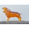Heavy submerged glass lion with metal oxide inclusion.Barovier     