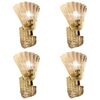Set of Four Sconces by Barovier & Toso. Murano, 1940s