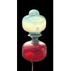 Lampada in vetro leggero ‘space age’ con bulbo lattimo e dettagli in alluminio.Carlo Nason per Mazzega.Murano.