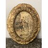 Antico dipinto Ovale Napoleone Acquarellato  in cornice dorata  XIX secolo cm 35 x cm 28 