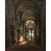 Interno di chiesa: l'arresto della monaca di Monza, Cerchia di Giovanni Migliara (1785 - 1837)
