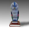 HEREND, &quot;Owl perched on books&quot; polychrome porcelain sculpture     