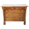 Antique Empire period walnut chest of drawers, early 19th century     