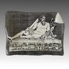 FORNASETTI, Allegory of the Nile sculpture ashtray, decorated ceramic     