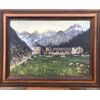 Oil painting on canvas depicting a mountain landscape.Author: Umberto Montini (Milan 1897-Busto Arsizio 1978).     