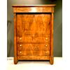 Walnut burl veneer secretaire with 4 drawers and six small drawers inside Italy, Louis Philippe period.     