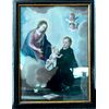 Dipinto olio su tela raffigurante San Stanislao Kostka,Madonna con Gesu’Bambino e cherubini.Italia.