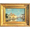 Dipinto olio su tavola,veduta di venezia.Firma Leonardo Gavagnin.(Venezia 1809-1887)
