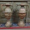  dars462 - coppia di coppe scolpite in legno, epoca '800, mis. cm l 35 x h 70 
