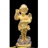 SCULPTURE OF ANGEL, PUTTO IN GOLDEN WOOD WITH GOLD LEAF - LUIGI FILIPPO     