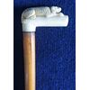 Wooden walking stick and bone &quot;dog&quot; handle - 1910s     