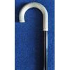 Walking stick in black wood with metal handle - 1950s     