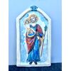 Devotional majolica panel depicting Saint Joseph and the Child Jesus, Imola     