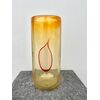 Vaso in vetro pesante sommerso con decoro a fiamma e foglia oro.Manifattura Cenedese,Murano.
