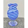 Vaso in vetro sommerso filigrana lattimo e blu.Manifattura Seguso.Murano.