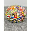Press papier paperweight in heavy sommerso glass with murrine.Murano     