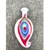 &#39;Flame&#39; jar in milky and red cased glass with concentric multicolored inserts.Murano     