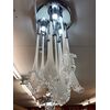Amazing 70&#39;s Venini “Calle“ Murano glass and metal chandelier. Vintage chandelier true design     