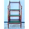 Library ladder in walnut with three steps covered in leather Italy     