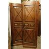 A ptir438 - double-leaf door in larch, late 19th century. cm l128 xh 200     