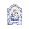 Formella devozionale in maiolica raffigurante  Madonna del rosario con Gesù Bambino.Emilia Romagna ( Imola o Faenza).