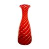 Vaso in vetro soffiato a bocca estroflessa con spirali rosse e avventurina.Toso ,Murano.
